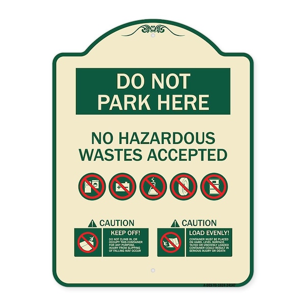 Signmission Do Not Park Here No Hazardous Waste Accepted Heavy-Gauge Aluminum Sign, 24" H, TG-1824-24147 A-DES-TG-1824-24147 - main